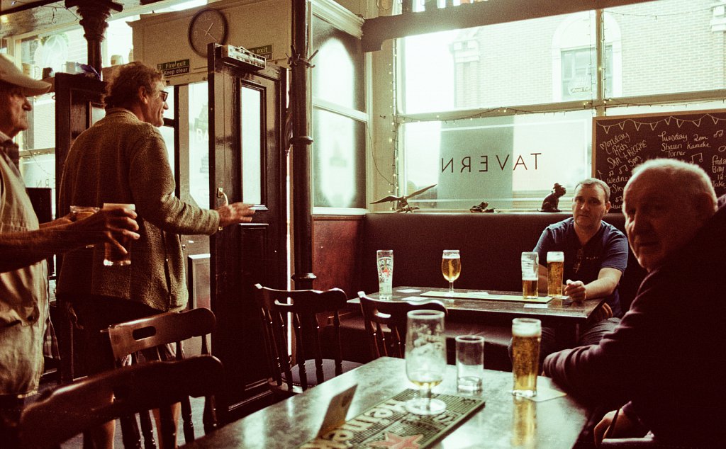 Patrons at The Market Tavern public house.